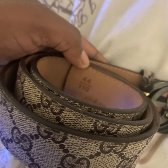 Gucci Black and Tan Monogram Belt - Picture 4 of 5